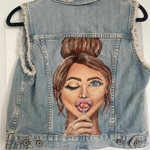Custom Hand Painted Denim Vest